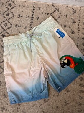 NWT Men’s Ombre Blue Parrot Swim Trunks by BluePort